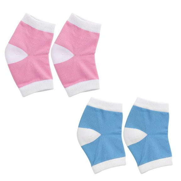 Duslogis Moisturizing Socks, Moisturizing/Gel Heel Socks for Dry Cracked Heels, Open Toe Socks, Ventilate Gel Spa Socks to Heal and Treat Dry, Gel Lining Infused with Vitamins-2 Pairs(Pink, Blue)