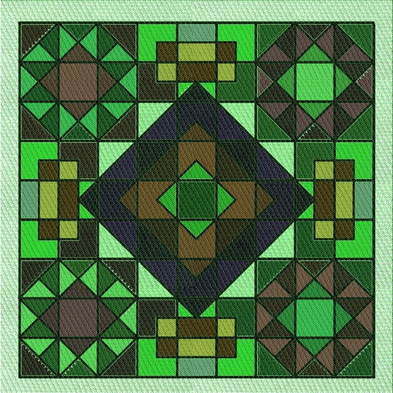 Ahgly Company Machine Washable Indoor Square Transitional Dark Forest Green Area Rugs, 7' Square