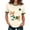 Beige, variant on Women's St. Patrick's Day Shirt, Dachshund and Shamrock Animal Print Knitted Ribbed Short Sleeve T-Shirt, Casual Crewneck Tee Top for Holiday, Dachshund Clothes(StyleI,Beige,L)