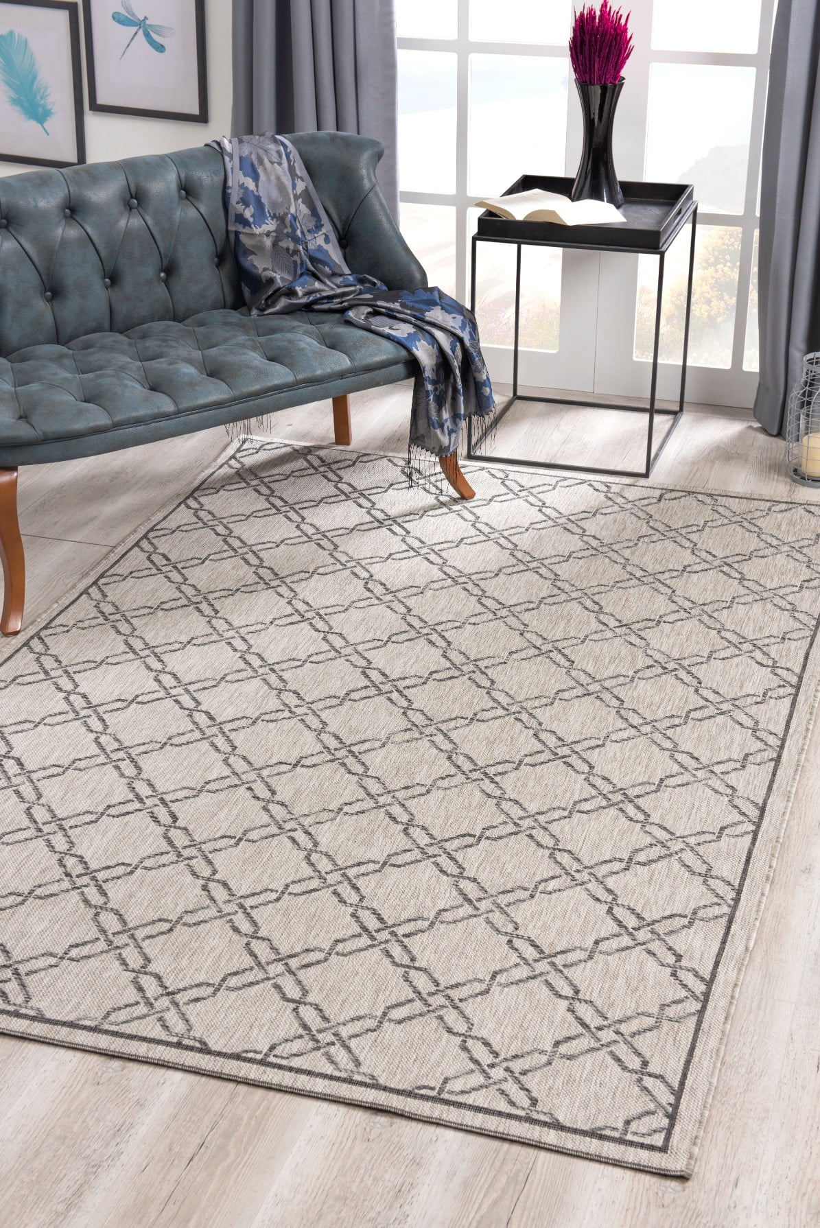 Rug Branch Vista Modern Outdoor Indoor Area Rug, Abstract Grey