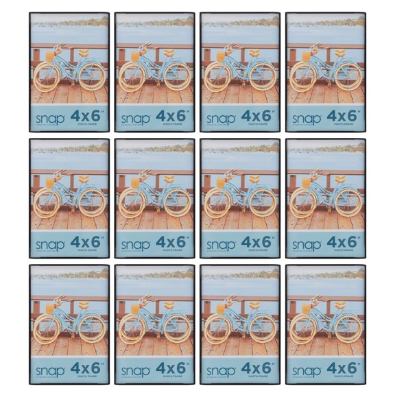 Snap Front Loading Narrow Wall Photo Frames 12pk, Multiple Sizes