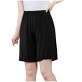 thumbnail image 2 of Lenpel Women's Plus Size Pajama Shorts Soft Comfy High Waisted Workout Lounge Shorts Lightweight Knee Length Shorts, 2 of 6