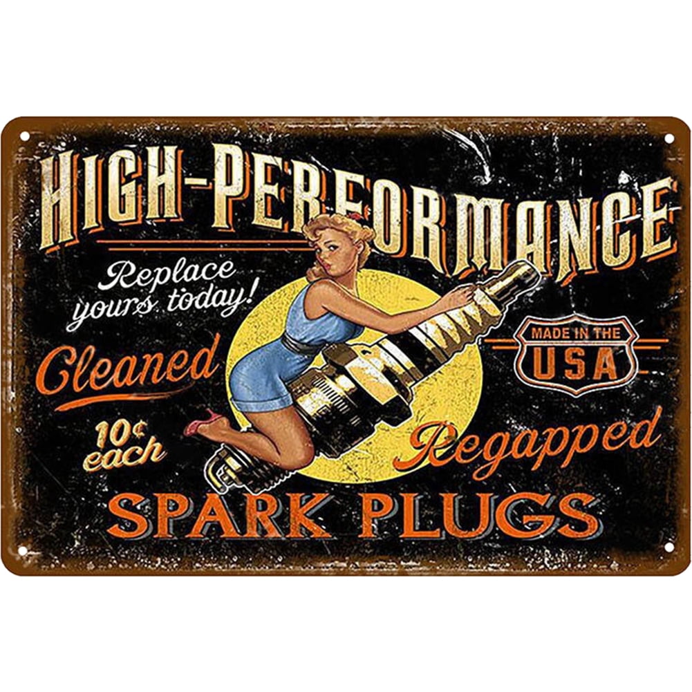 VINTAGE RETRO STYLE METAL TIN SIGN POSTER CHAMPION SPARK PLUGS WALL HOME 