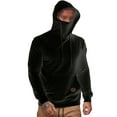 thumbnail image 1 of Sudadera con capucha para hombre, de manga larga, con cordón, para hombre, ajuste regular, con capucha, para cubrir la cara, 1 of 4
