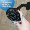 thumbnail image 5 of Danco 5-Spray Water-Saving Shower Head in Matte Black (12023), 5 of 9