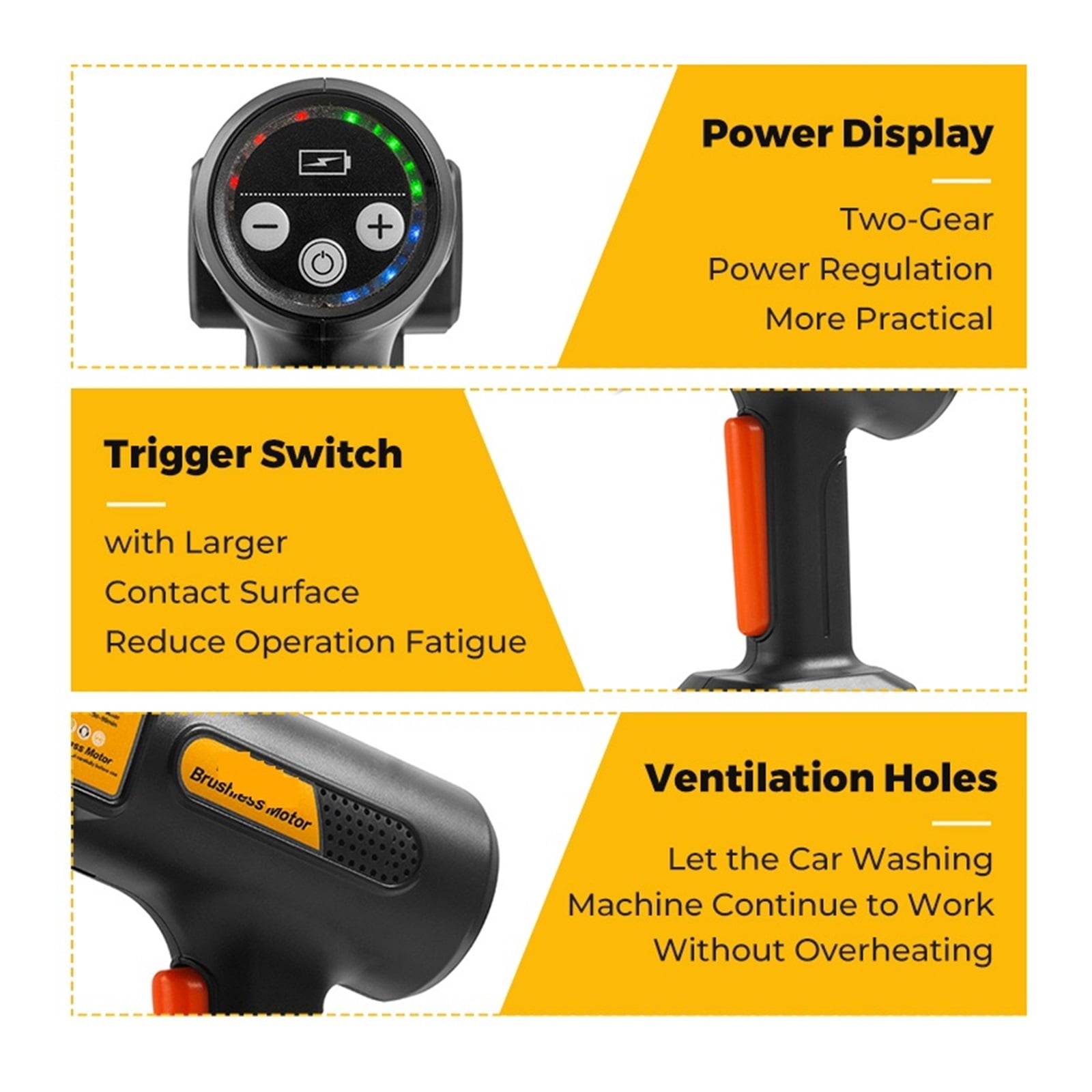 200Bar High Pressure Car Wash Washer Gun Foam Generator Water Gun Spray Cleaner Car Washing Machine For 18V Battery