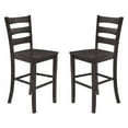 thumbnail image 2 of Emma + Oliver Set of 2 Classic Wood Bar Height Dining Stool in Gray Wash with Walnut Finished Seat and Ladderback Design, 2 of 12