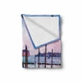 thumbnail image 2 of Venice Soft Flannel Fleece Throw Blanket, Dreamy Evening View of Famous Italian City Architecture Water and Gondolas, Cozy Plush for Indoor and Outdoor Use, 50" x 60", Lilac Blue Brown, by Ambesonne, 2 of 6