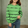 thumbnail image 2 of Girls Striped Print Sweatshirt Loose Fit Crew Neck Long Sleeve Pullover Tops Kids Casual Versatile Sweatshirts Back To School Clothes 4-14Years, 2 of 6