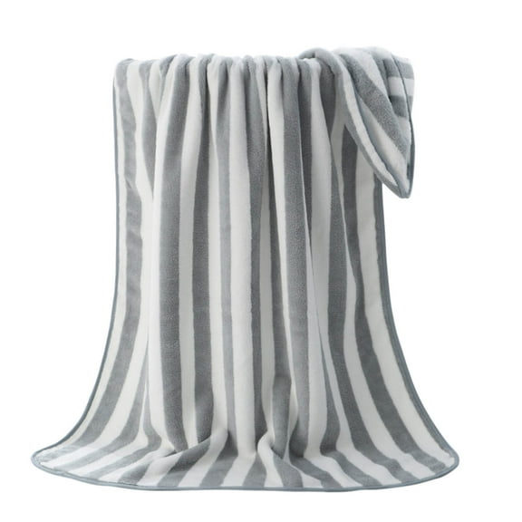 dfutuy Coral Velvet Bath Towel Towel for Adult Daily Use At Home Absorbent Dry Hair Towel That Does Not Hair Beach Towel Strip Patterned Bath Towel 2025 Sale