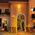 thumbnail image 1 of Lámpara Led de estrella de cinco puntas, cascada, agua corriente, energía Solar, patio, luces de estrella decorativas para exteriores, cadena impermeable, enchufe de EE. UU. JAMW Sencillez, 1 of 5
