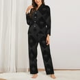 thumbnail image 3 of Bingfone Womens Pajama Sets Black Poker Print,Long Sleeve Loungewear Pajamas Set-Small, 3 of 9