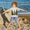 thumbnail image 3 of FORMRS Boys Rash Guard with Short Sleeves UPF 50+ Swim Shirts Sizes 3-12T, Cartoon Christmas Trees, 3 of 6