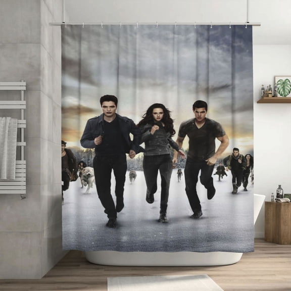 The Twilight Saga Shower Curtain, Waterproof Washable Decorative Shower Curtain for Bathroom Bathtub, Bath Accessories Decor Set with 12 Hooks 72x72Inch Plastic