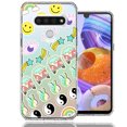 thumbnail image 1 of MUNDAZE For LG K51 70's Yin Yang Hippie Happy Peace Stars Design Double Layer Phone Case Cover, 1 of 3