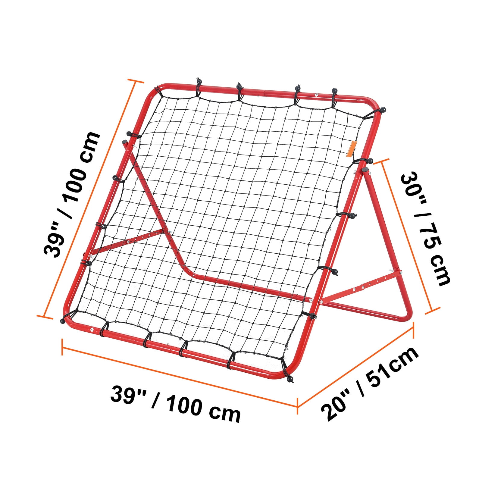 KFFKFF Portable Football Training Gifts 39"x39"Soccer Rebounder Net Kick-Back