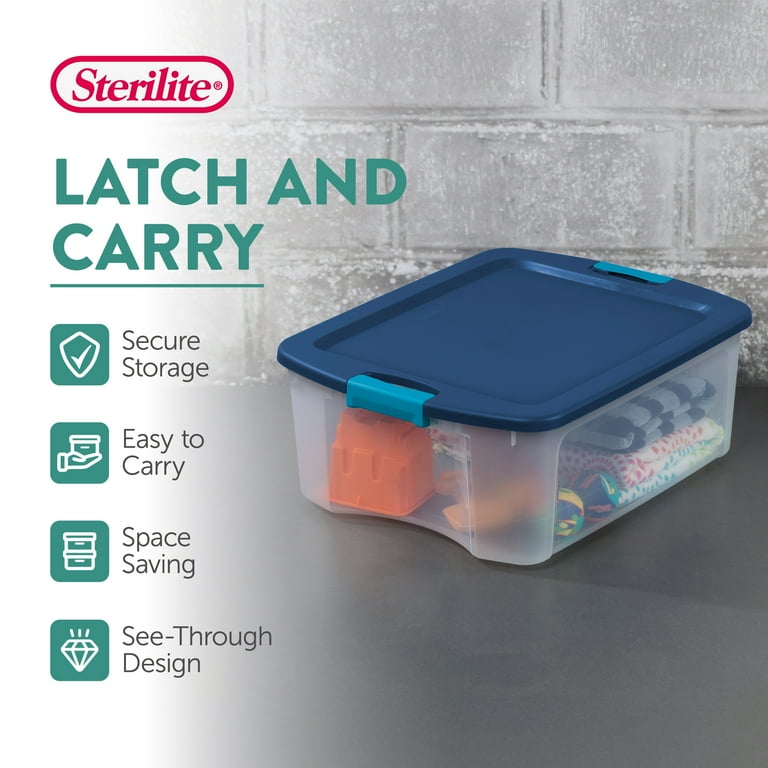 Sterilite Storage Tote Containers, 26 Gallons, Latching Lids
