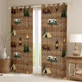 thumbnail image 2 of Manfei Wild Bear Blackout Curtains,Camping Animal Print Curtains Pack of 2 (42x84 Each),Brown, 2 of 7