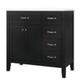 thumbnail image 3 of GDF Studio 36" Bathroom Vanity with Sink Combo, Freestanding Cabinet with Drawers, Solid Wood Frame, Black, 3 of 8