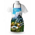 thumbnail image 3 of Mountain Apron Watercolor Artwork Print of a Mountain Range Peaks Covered with Snow and Clouds, Unisex Kitchen Bib Apron with Adjustable Neck for Cooking Baking Gardening, Multicolor, by Ambesonne, 3 of 3