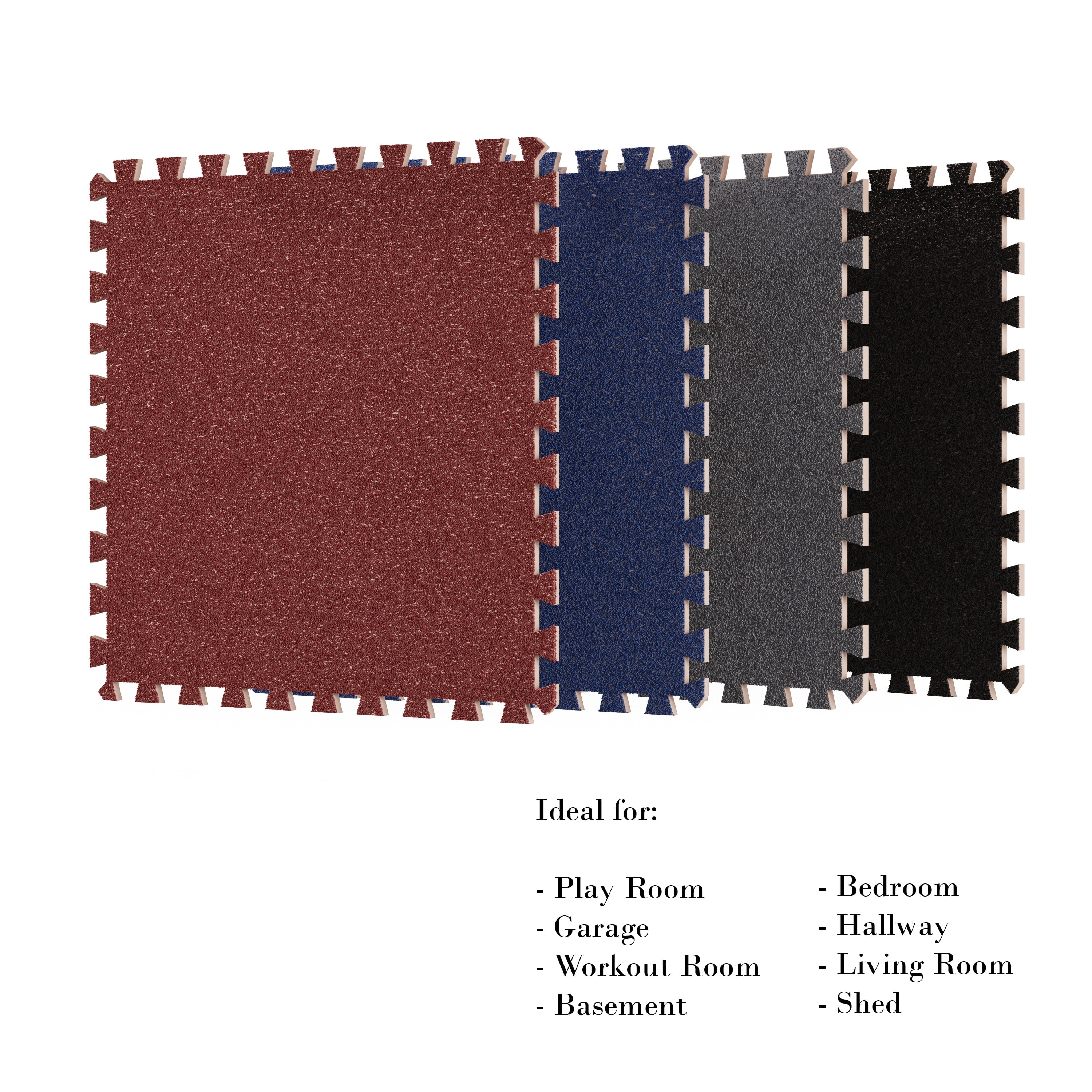 Stalwart 24" x 24" Gray Foam Interlocking Floor Mats, 6 Piece