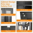 thumbnail image 5 of STANI 67"H Metal Glass Display Cabinet, 4 Adjustable Shelves,Lockable Storage Cabinets with Tempered Glass Door, for Home Office Pantry Bathroom,Black, 5 of 9