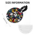 thumbnail image 5 of Football 2Pcs PU Leather Round Luggage Tags with Privacy Cover and Name ID Tag for Suitcase, Handbags, Backpacks, School Bags, 5 of 6