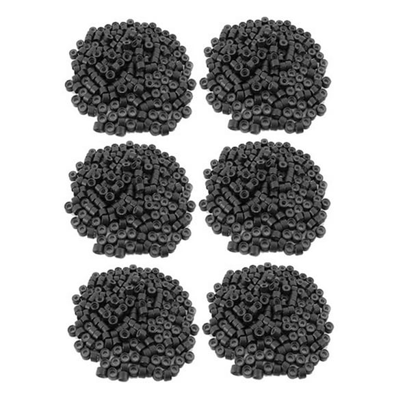 1200 PCS 5mm Dark Brown Color Silicone Lined Micro-Rings Links Beads for I Bond Stick Tip Hair Extensions