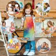 thumbnail image 6 of Colorful Tie Dye Ink Splash Pattern Kids Aprons for Girls and Boys,Adjustable Neck Strap Toddler Aprons for Kids Cooking Baking, 6 of 6