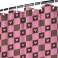 thumbnail image 3 of Pink Brown Heart Checkered Pattern Shower Curtain 72"x72" ,Bathroom Decorative Shower Curtains Set with 12 Hooks,Modern Waterproof Washable Shower Curtain, 3 of 6