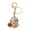 Silver, variant on Holding Rose Rhinestone Skull Keychain for Halloween, Gothic Skeleton Head Key Ring, Key Chain Accessory for Handbags Backpacks