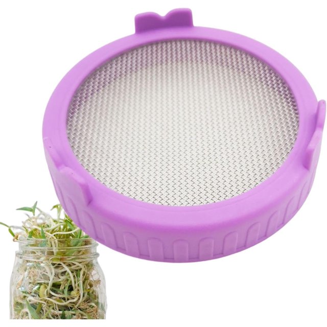 Sprouting Jar Lids, Mason Jar Screen Lids, Mason Jar Screen Lids Sprouting, Wide Mouth Mason Jars Lids, Plants Growing Kit | Sprout Lid With Stainless Steel Screen For Wide Mouth Mason Jars