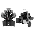 thumbnail image 2 of Efficient 4-Blade Heat-Powered Stove Fan for Wood Fireplaces - Lotus Flue Pipe Hanging Design with Self-Generating Thermal Technology, ≤25dB Quiet Operation, Includes 2 Adjustable Clamps & Optional, 2 of 6