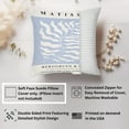 thumbnail image 2 of Ethan Taylor Botanical Throw Pillow Soft Cushion Cover 'Henri Matisse Botanical Soft Blue II Leaves' Mid-Century Modern Pattern Decorative Square Accent Pillow Case, 20x20 Inches, Blue, White, 2 of 5