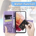 thumbnail image 2 of ORUYROP Compatible with Samsung Galaxy S21 FE 5G Case Wallet [Butterfly Embossing] Glaxay S21FE Cover PU with Silicone Inner Shell Galaxy-S21-FE Protective Phone Cases para Skin (Purple), 2 of 7