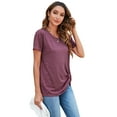 thumbnail image 3 of Women's Short Sleeve Tunic Tops Casual Cold Shoulder Blouse Shirts, 3 of 7