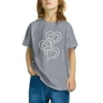 thumbnail image 4 of Spazoro Kids Girls T-Shirts Tee, Basic Love Printed Short Sleeve Summer Crew Neck Casual Tops for Child Girls Gray Size 4 T, 4 of 4