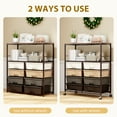 thumbnail image 2 of BEHERZT 8 Drawers Storage Cart with Wooden Top, Multipurpose Utility Rolling Cart with Opening Shelf&Wheels, Brown, 2 of 7