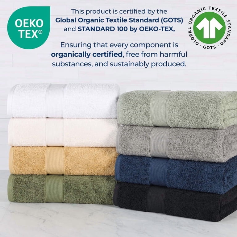 新品　TENERITA SUVIN GOLD ORGANIC TOWEL Superior Oregon Organic Cotton Solid Bath Towel, Set of 3, Gold