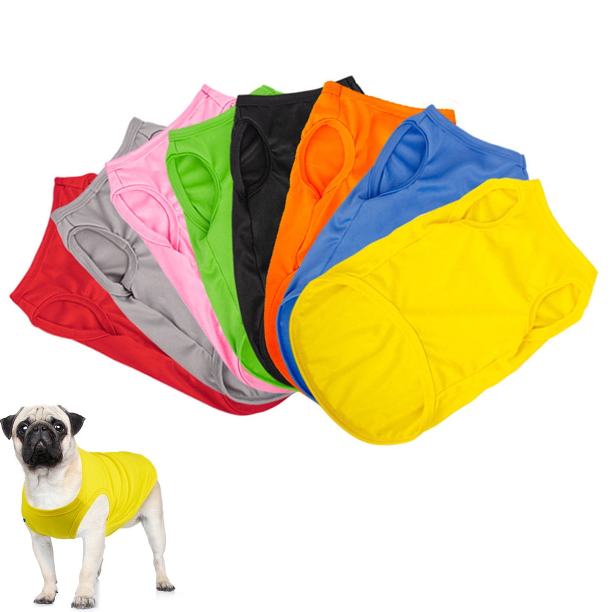 Meidiya Cotton Plain Dog Vest Shirt,Summer Lightweight Pet TShirts