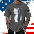 thumbnail image 2 of Caqnni Men's American USA Flag Patriotic T-Shirts 4th of July Shirts US Flag Soft Summer Short Sleeve Shirt for Men(Grey,M), 2 of 4