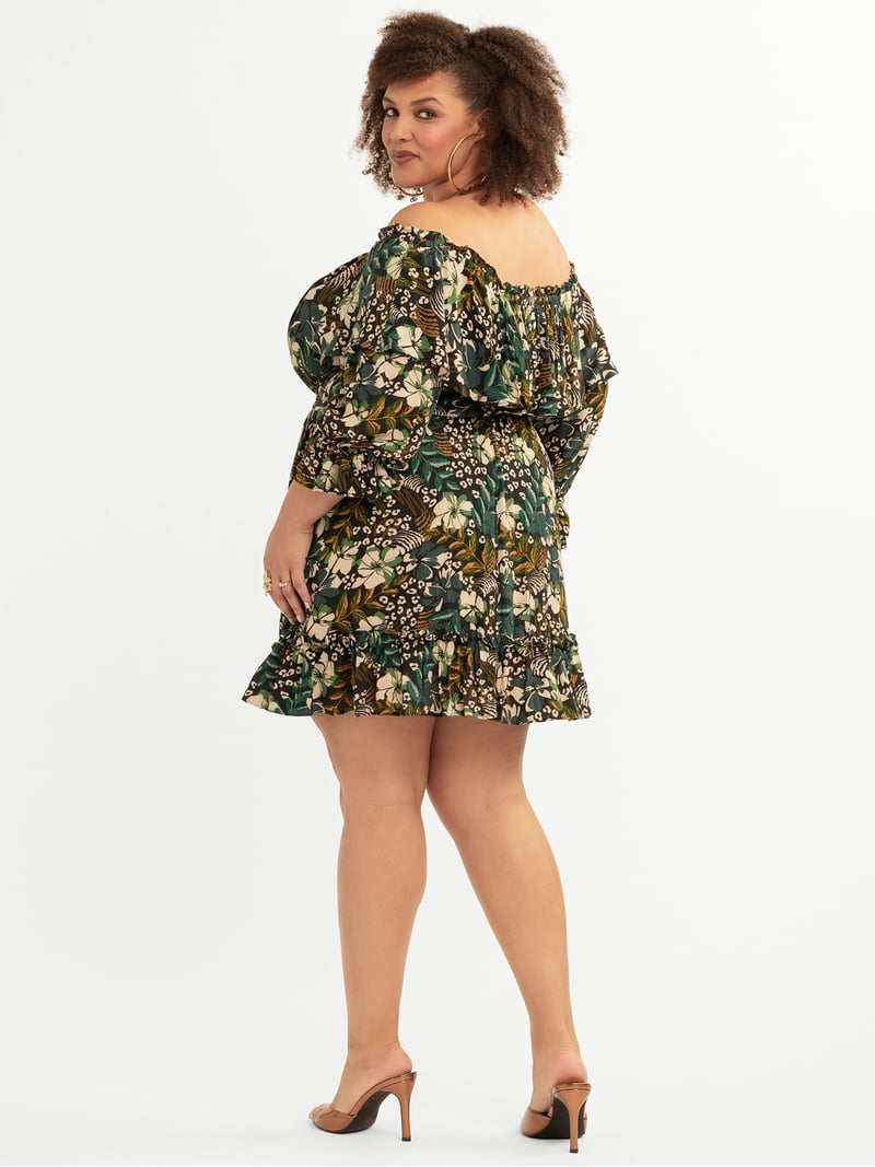 Jessica Simpson Women's Plus Madalyn Dress, Sizes 0x-4x, Size: 1XL, Black