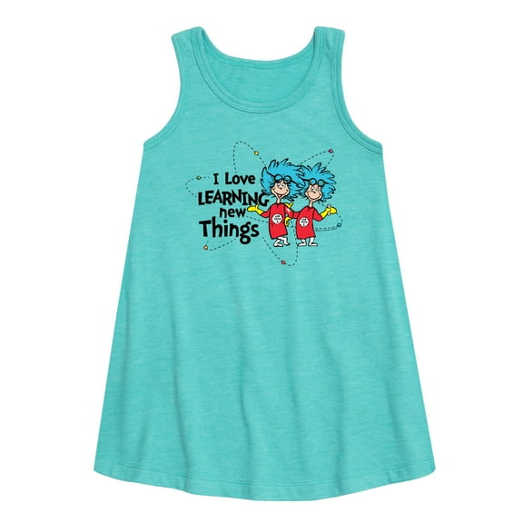 Cat in the Hat - I Love Learning Things - Toddler and Youth Girls A-line Dress