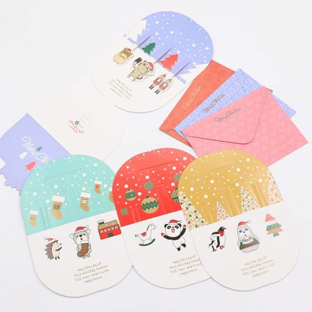 Cute DIY Merry Christmas Greeting Cards, 10 Pack 3D Cute Animal Christmas Greeting Cards with