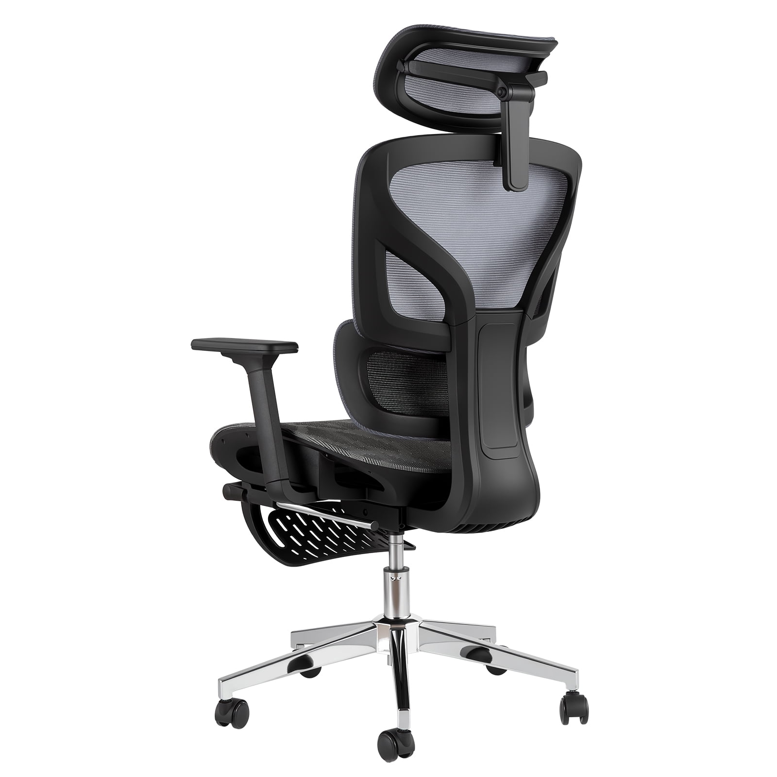 Ergonomic High Back Mesh Office Chair with 3D Adjustable Armrests, Lumbar Support, Seat Depth Adjustment, Retractable Footrest, and Smooth Rolling Wheels for Home Office