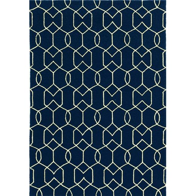 HomeRoots 353856 3 x 5 ft. UV-Treated Polypropylene Navy Area Rug