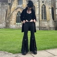 thumbnail image 4 of Patchwork Lace Flared Pants Women Gothic Dark High Waist Hip Hop Slim Fitting Trousers 2023 Street Pants, 4 of 9