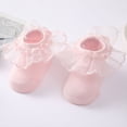 thumbnail image 2 of Newborn Baby Girl Cotton Socks Eyelet Lace Socks Frilly Ripple Ruffle Lace Princess Knitted Ankle Socks, 2 of 4