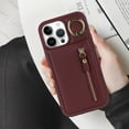 thumbnail image 6 of iPhone 11 pro max Case with Card Holder for Women, iPhone 11 pro max Phone Case Wallet with Credit Card with Ring Kickstand Zipper Shockproof Slim Stand Case for iPhone11promax - Red Wine, 6 of 12