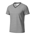 thumbnail image 3 of Men's Crewneck Striped T-Shirt, Soft Elastic Cotton Tee for Everyday Wear, 3 of 8